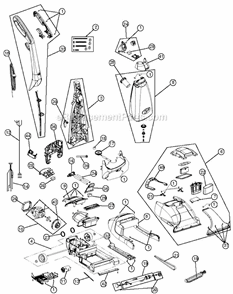 Part Location Diagram of 1710502600 Dirt Devil Lower Handle Bottom - Black